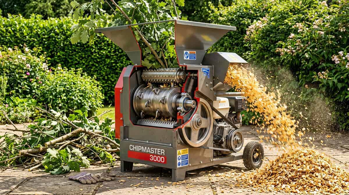 Fonctionnement d'un broyeur de végétaux